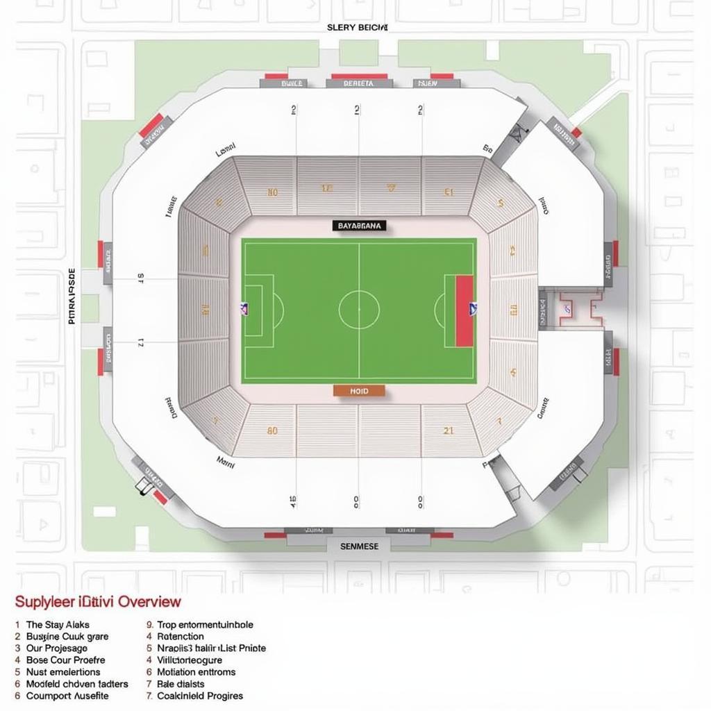 Übersicht des Bayer Leverkusen Stadionplans