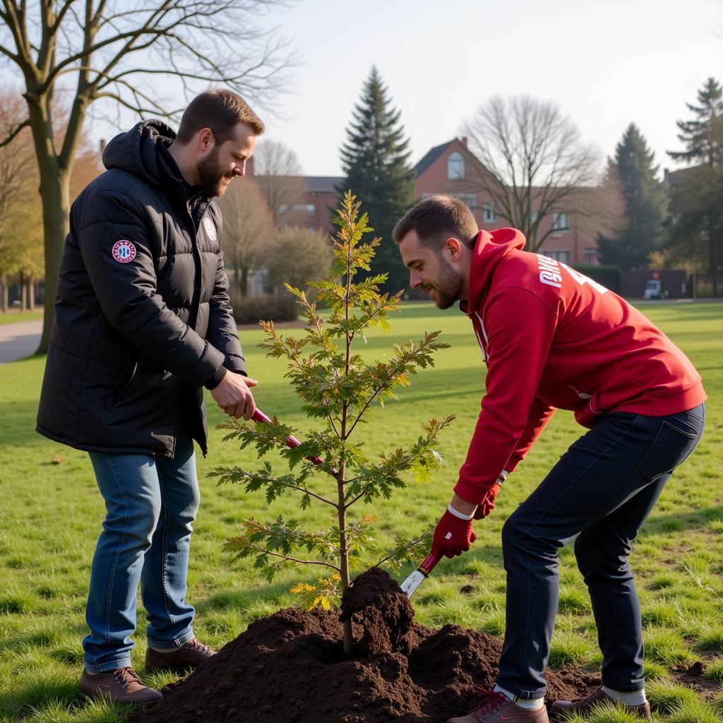 Bayer 04 Leverkusen und Bauverein Bergisches Heim kooperieren für ein soziales Projekt in Leverkusen