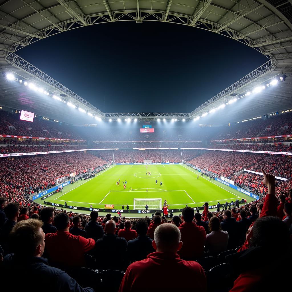 Fans und Stimmung im Stadion bei Bayer 04 Leverkusen gegen Bayern München