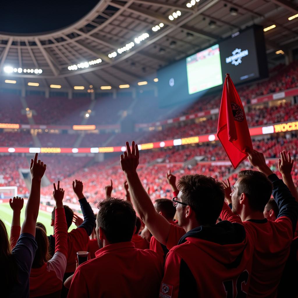 Bayer 04 Leverkusen Dauerkarte 2019/20: Fans feiern in der BayArena