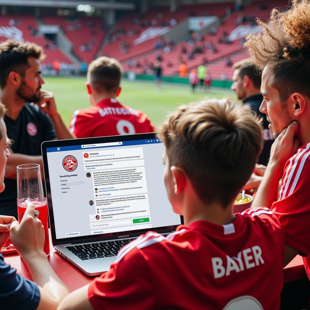 Fans interagieren auf der Bayer 04 Leverkusen Facebook-Seite