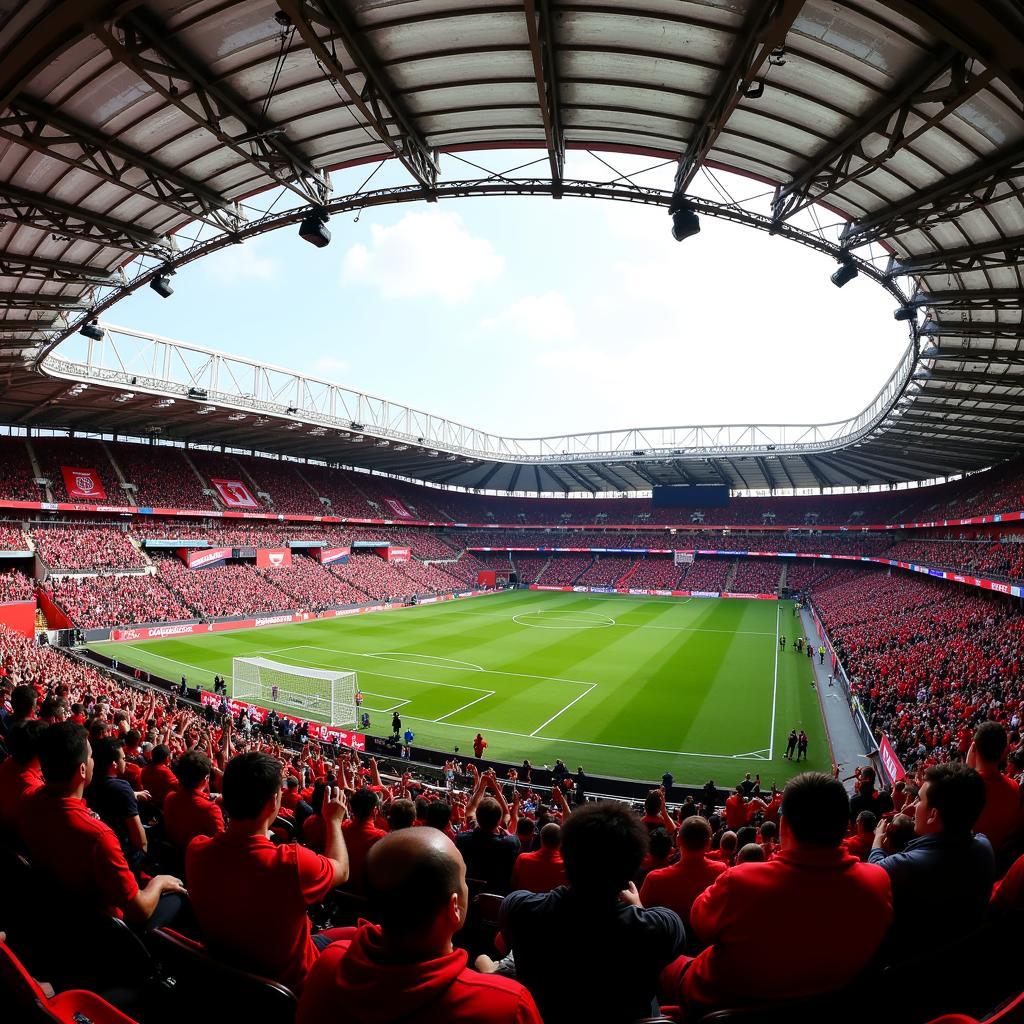 Bayer 04 Leverkusen Fans in der BayArena am 3. März