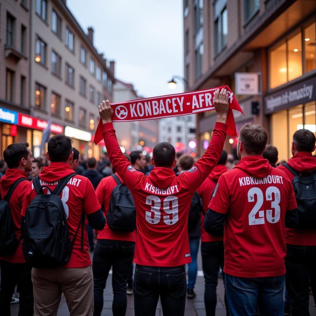 Bayer 04 Leverkusen Fans an der Hofmann-Straße