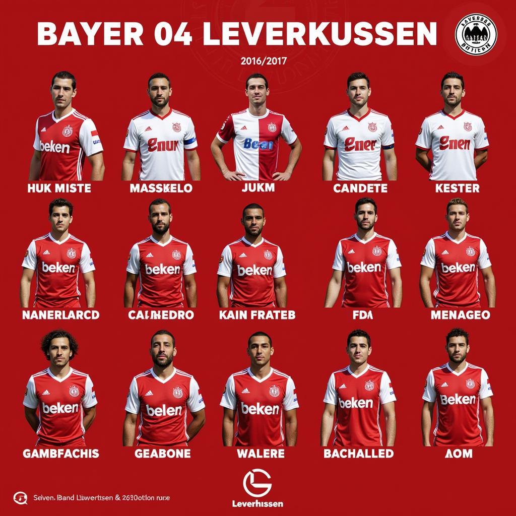 Bayer 04 Leverkusen Kader 2016/2017 Mannschaftsfoto