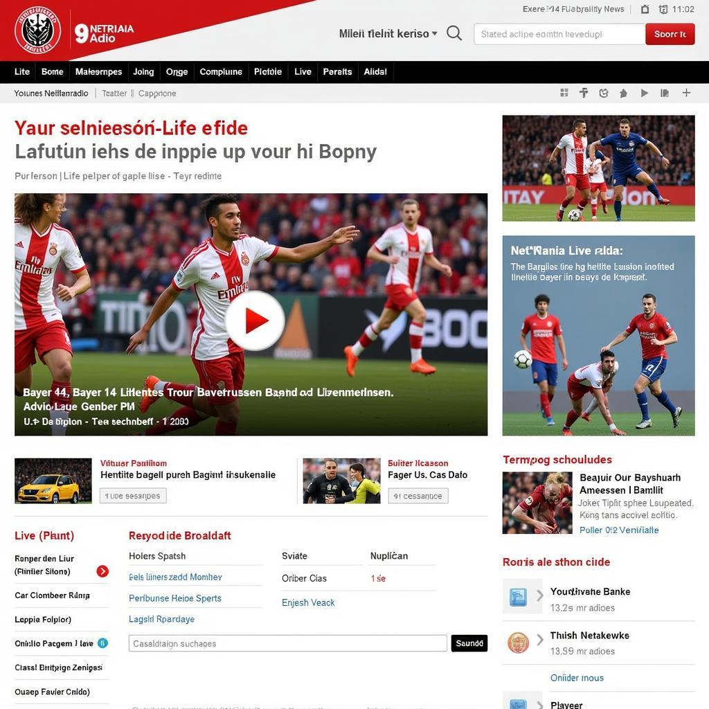 Bayer 04 Leverkusen Netradio auf der Website