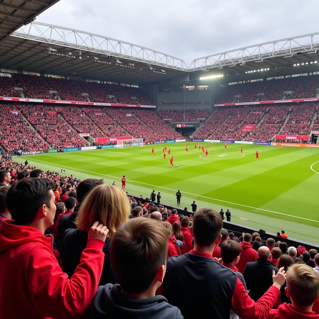 Fans beim öffentlichen Training von Bayer 04 Leverkusen