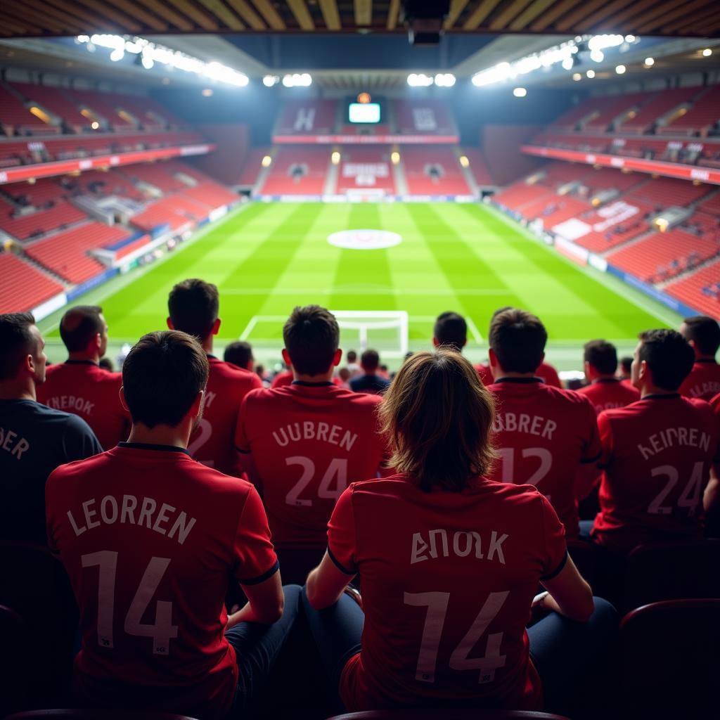 Bayer 04 Leverkusen Fans aus Oythe schauen gemeinsam Fußball