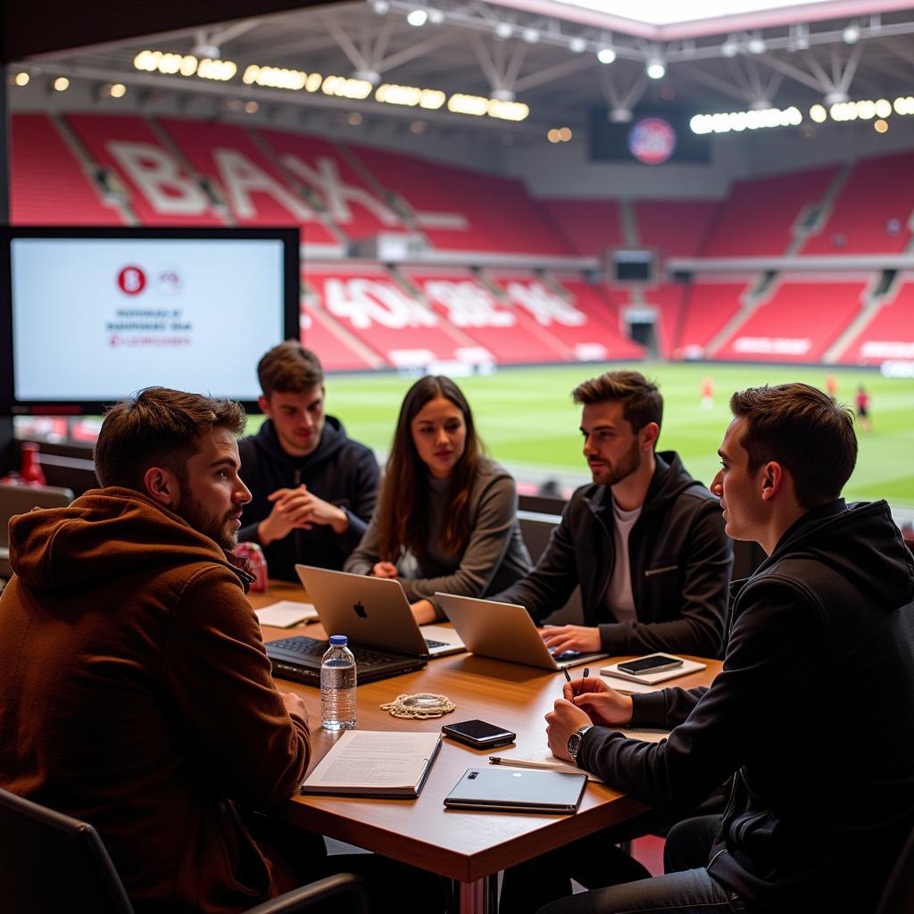 Praktikanten bei Bayer 04 Leverkusen im Stadion