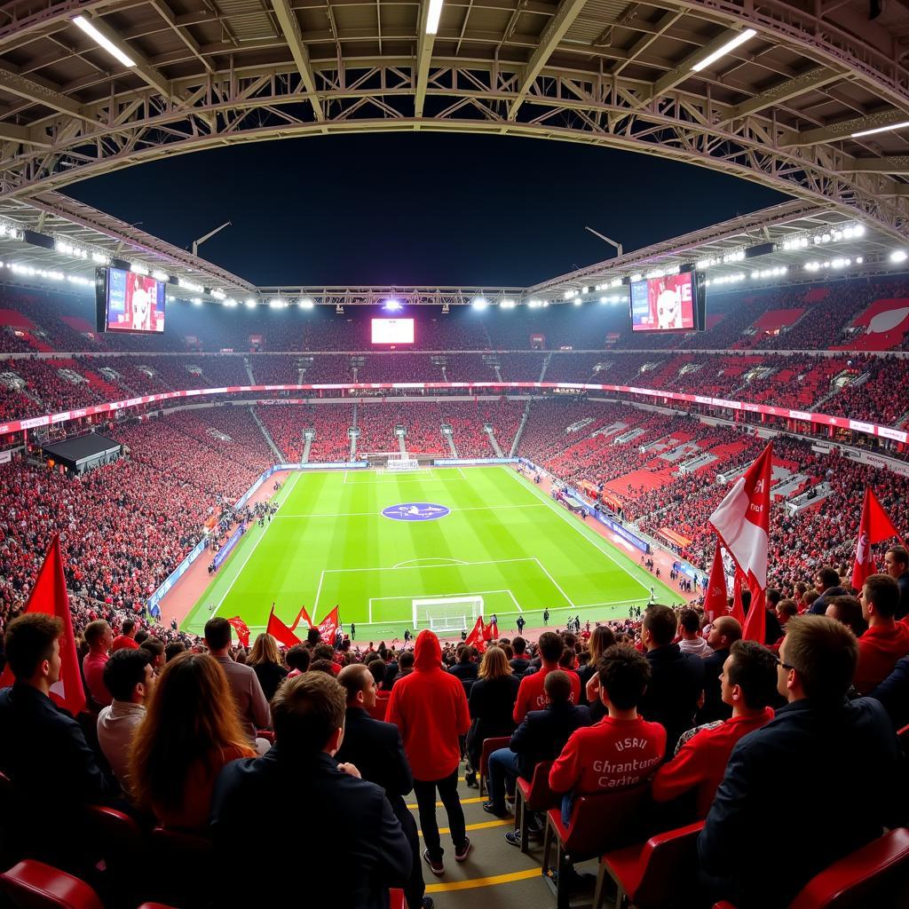 Fans im Stadion: Bayer 04 Leverkusen vs Qarabag