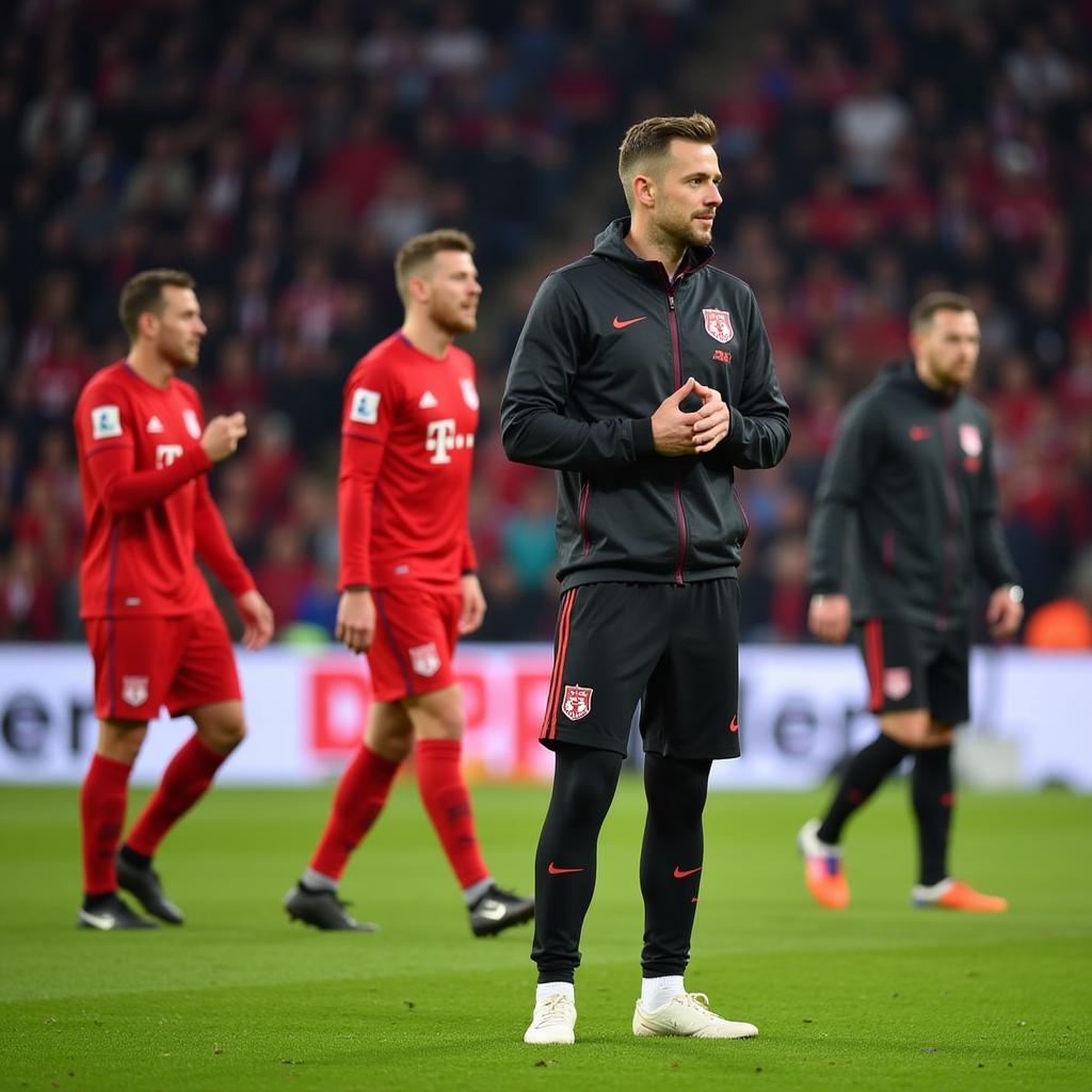 Bayer 04 Leverkusen Spieler im Stadion