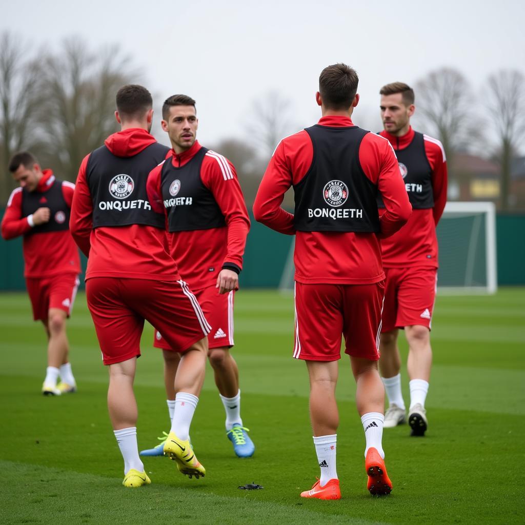 Spieler von Bayer 04 Leverkusen im Training