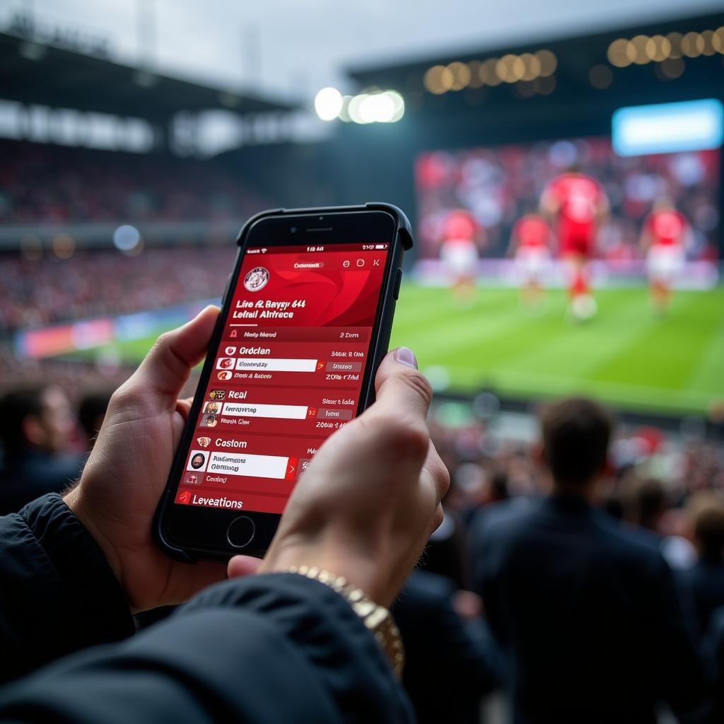 Bayer 04 Leverkusen Ticker auf dem Smartphone