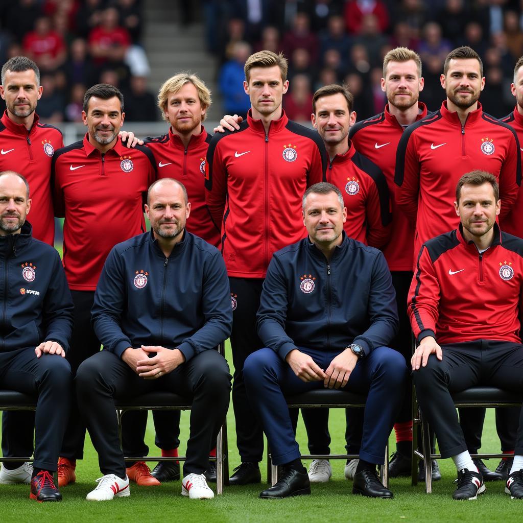 Das Bayer 04 Leverkusen Trainer Team der Saison 2017/2018.