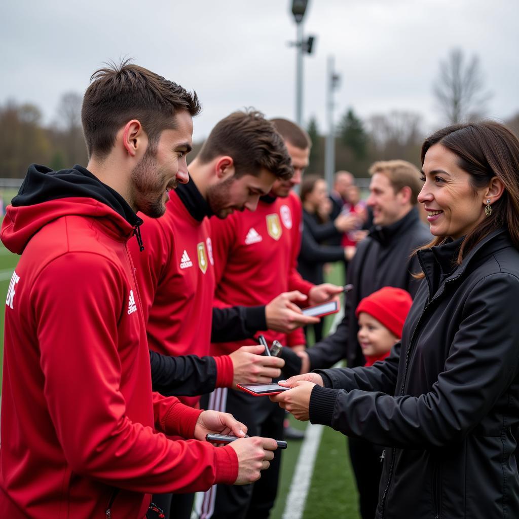 Bayer 04 Leverkusen Spieler treffen Fans im Trainingslager 2019