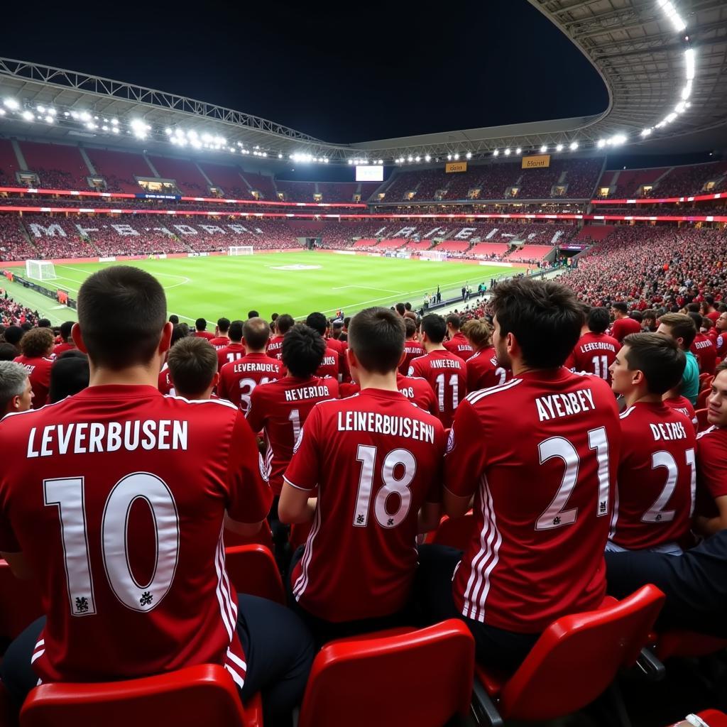 Bayer 04 Leverkusen Trikot Fans im Stadion