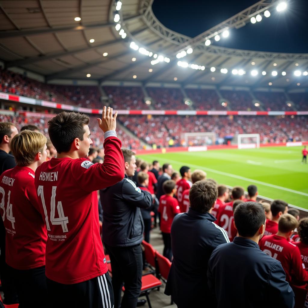 Bayer 04 Leverkusen U15 Fans feuern die Mannschaft an