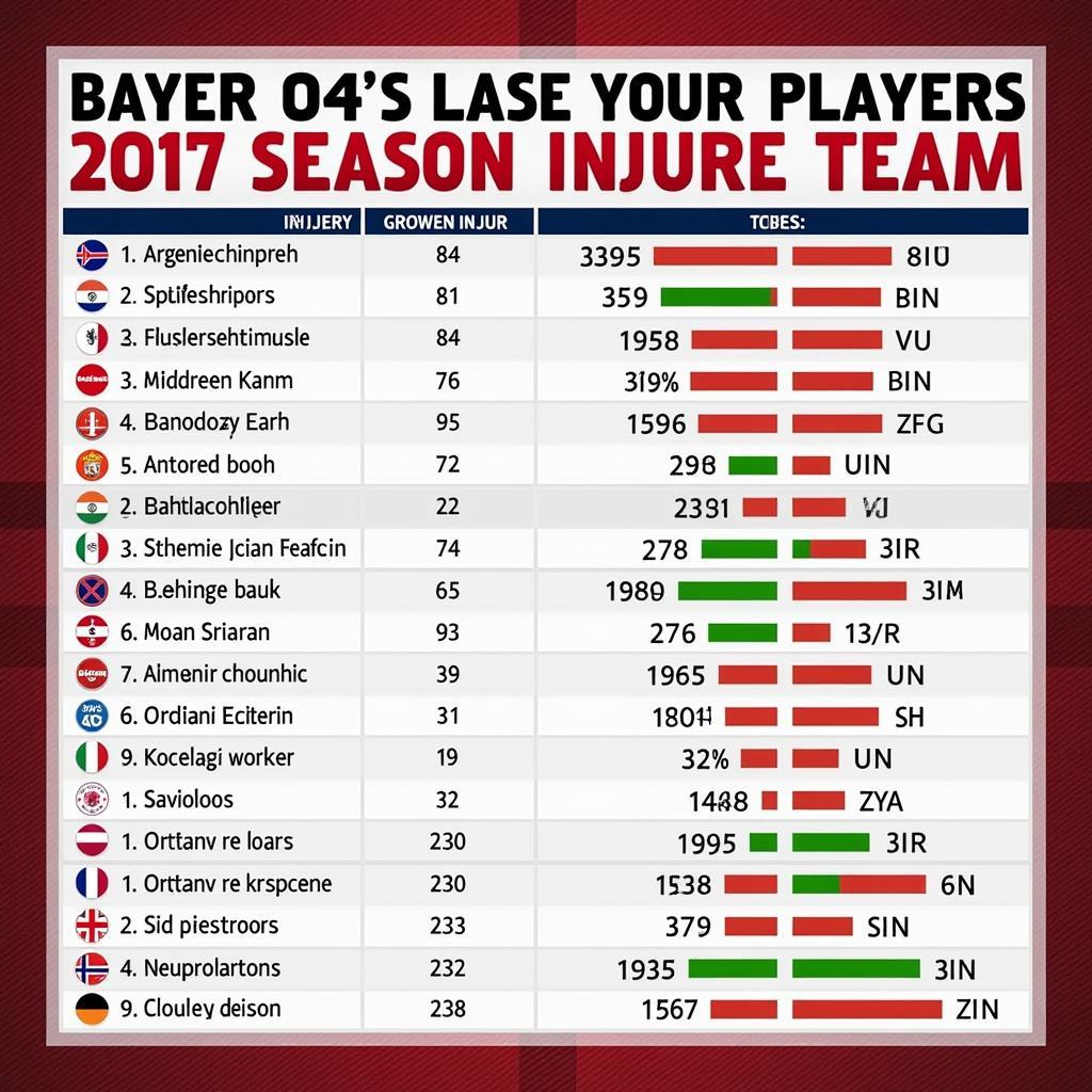 Bayer 04 Leverkusen Verletzungen 2017