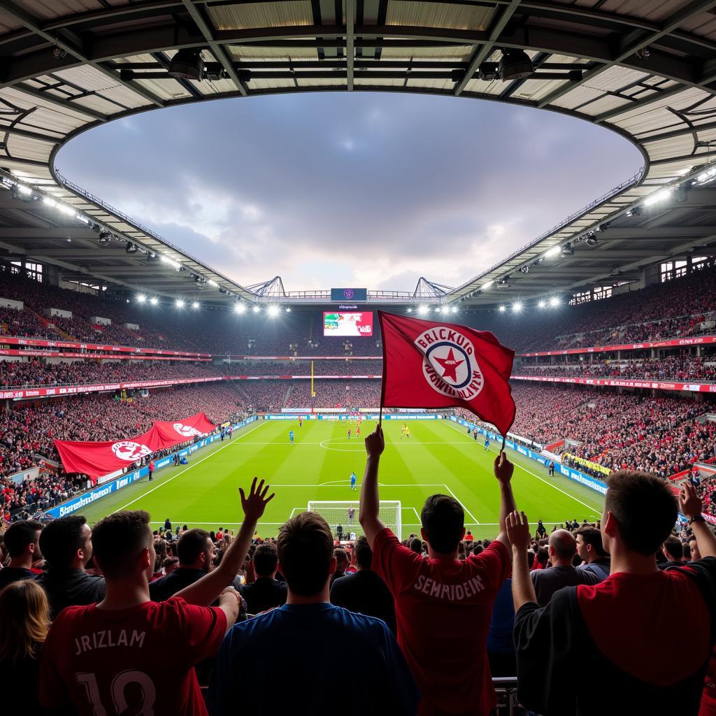 Die Fan-Atmosphäre beim Spiel Bayer 04 Leverkusen gegen VfL Bochum