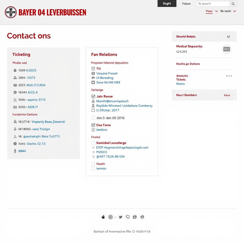 Bayer 04 Leverkusen Website Kontaktinformationen