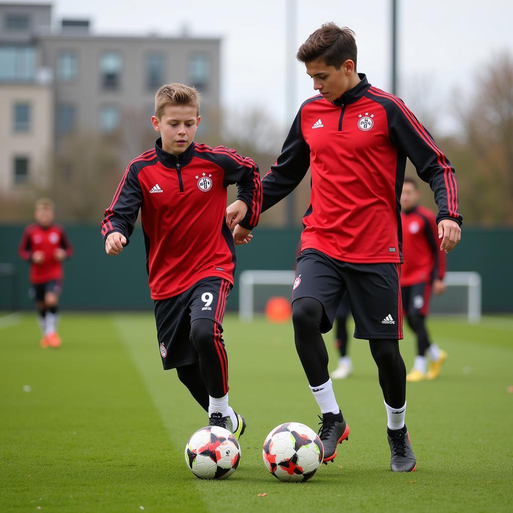 Bayer 05 Leverkusen Jugendspieler im Training