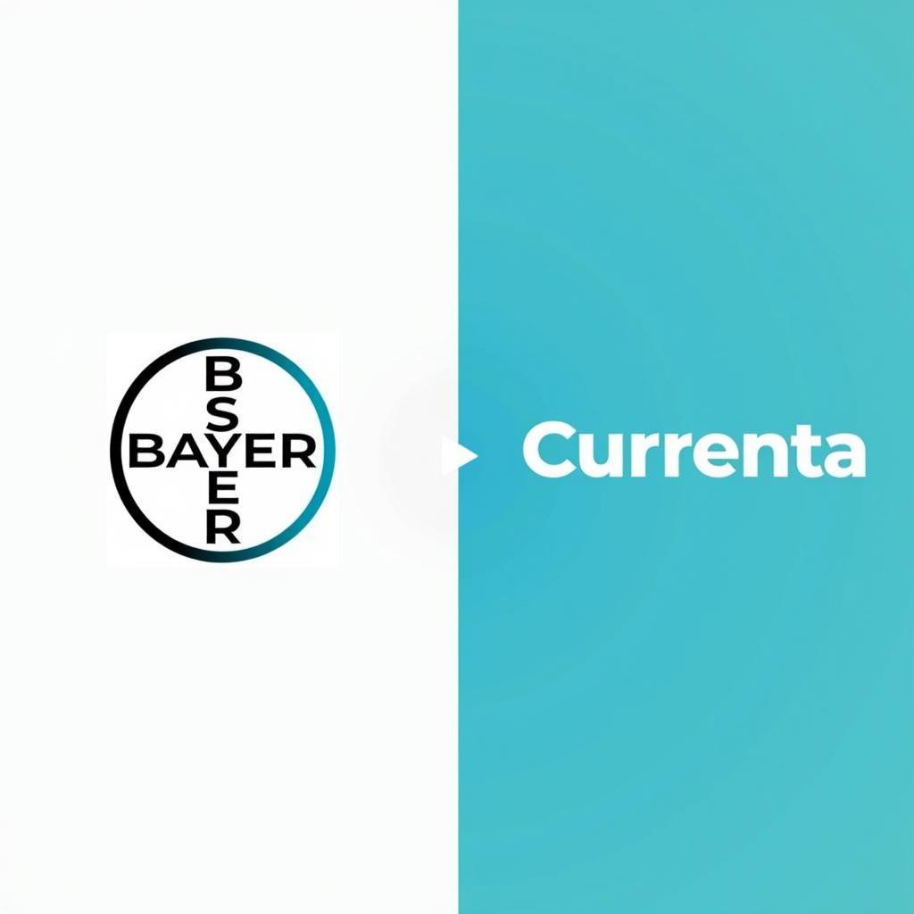 Bayer Currenta Leverkusen Partnerschaft: Ein Bild der beiden Firmenlogos nebeneinander.