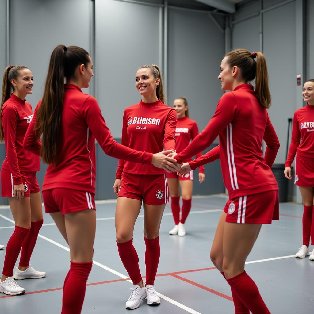 Bayer Giants Leverkusen Cheerleader trainieren für ihren nächsten Auftritt.