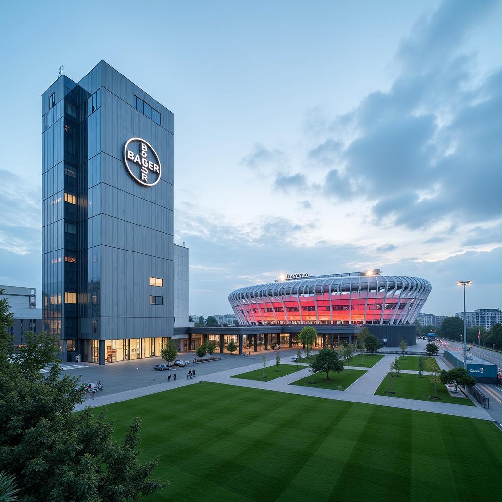 Bayer Healthcare AG Leverkusen und das Fußballstadion