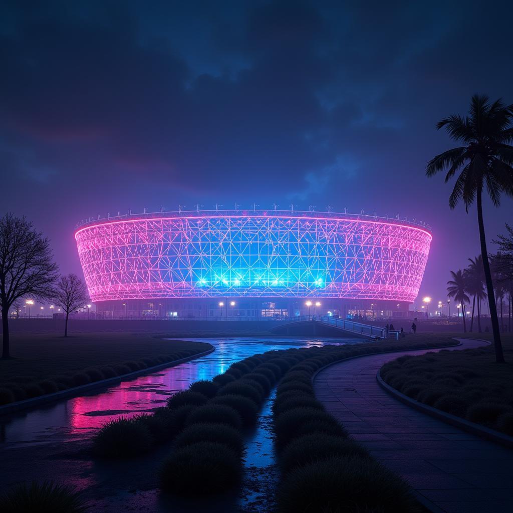 Zukunftsvision der BayArena mit innovativer Lichttechnik