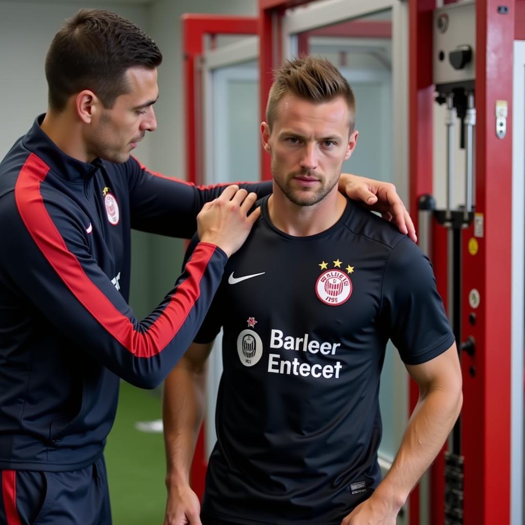 Krafttraining mit dem Bayer Leverkusen Athletiktrainer