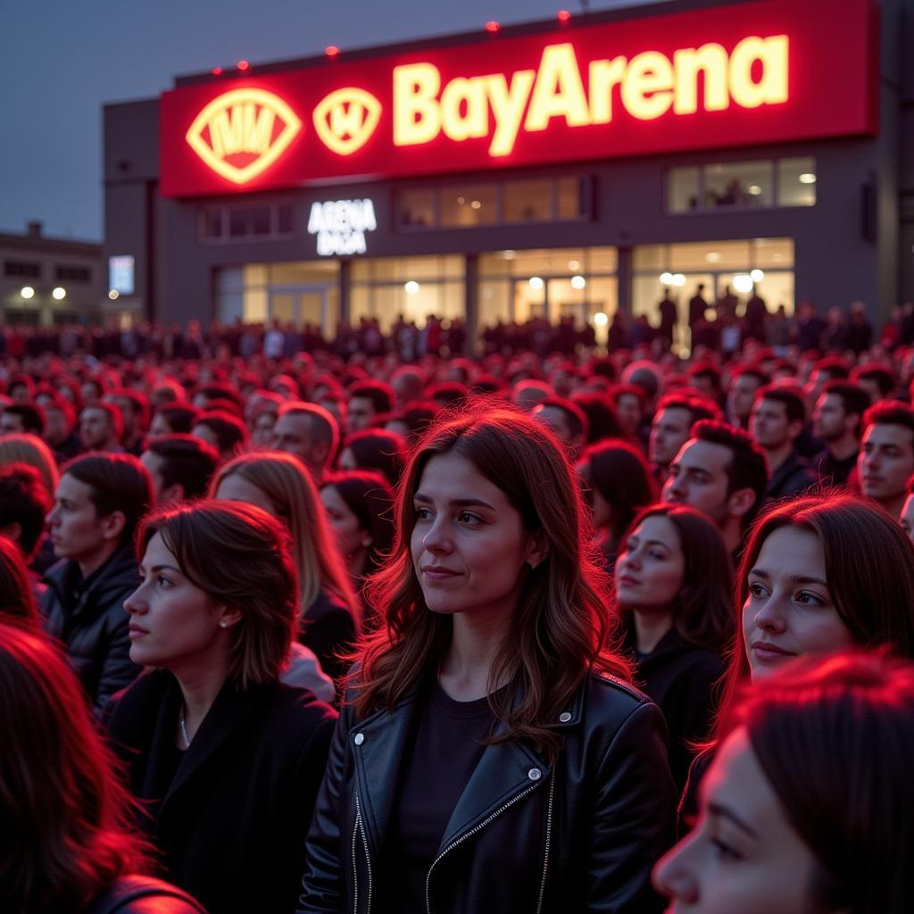 Bayer Leverkusen Atletico Madrid Ausverkauft - Fans vor dem Stadion