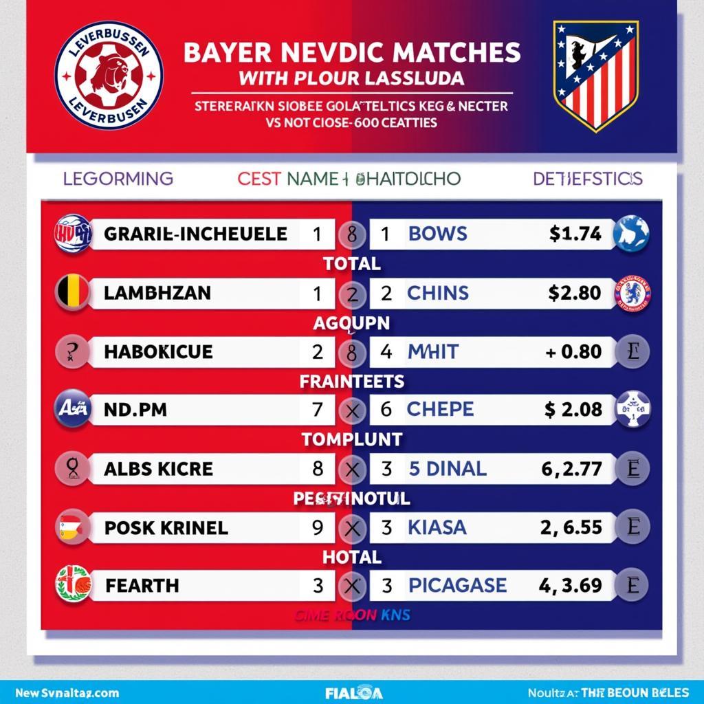 Statistiken Bayer Leverkusen gegen Atletico Madrid