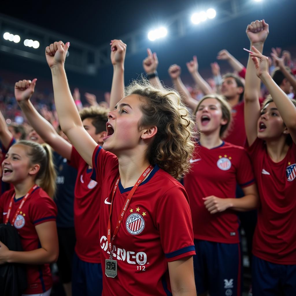 Fans beim Youth League Spiel Bayer Leverkusen gegen Atletico Madrid