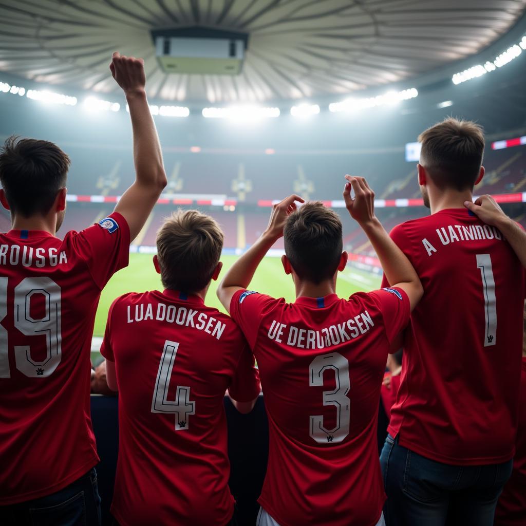 Bayer Leverkusen Fans im Auswärtsstadion