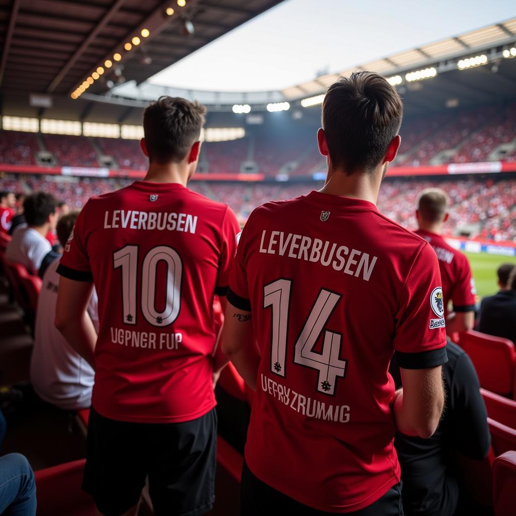 Bayer Leverkusen Away Kit 23/24 Fans im Stadion