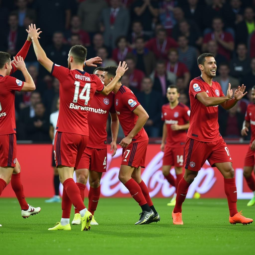 Torjubel Bayer Leverkusen gegen Bayern München 2017