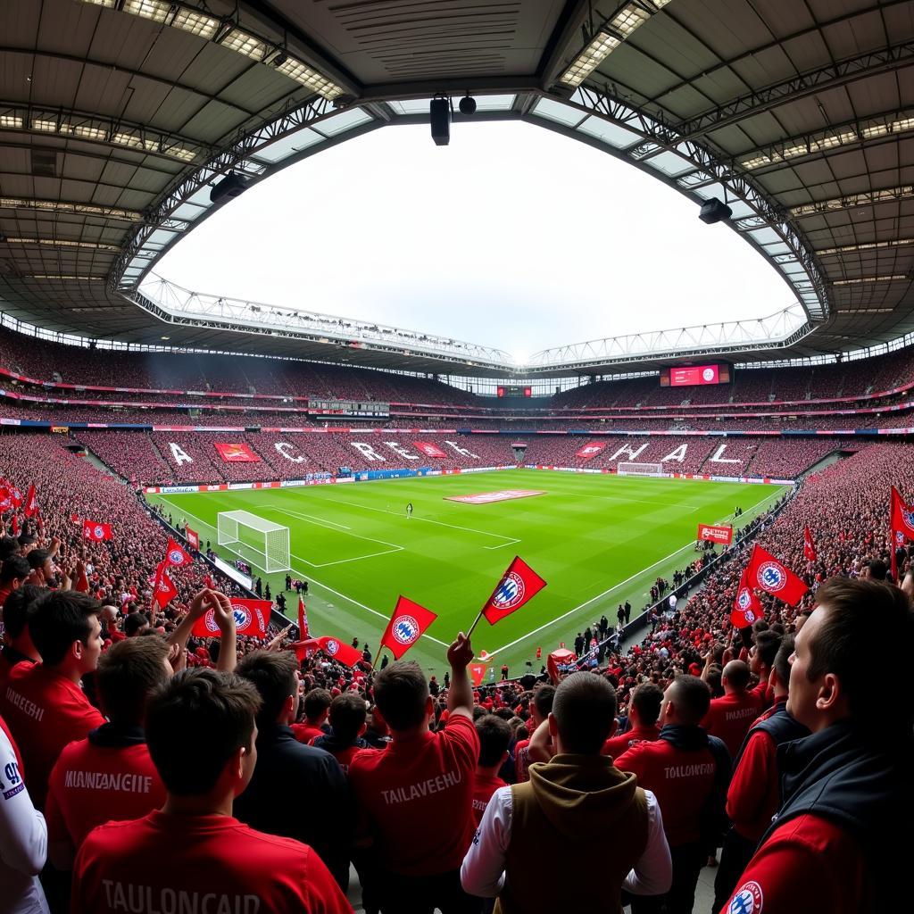 Fans von Bayer Leverkusen und Bayern München