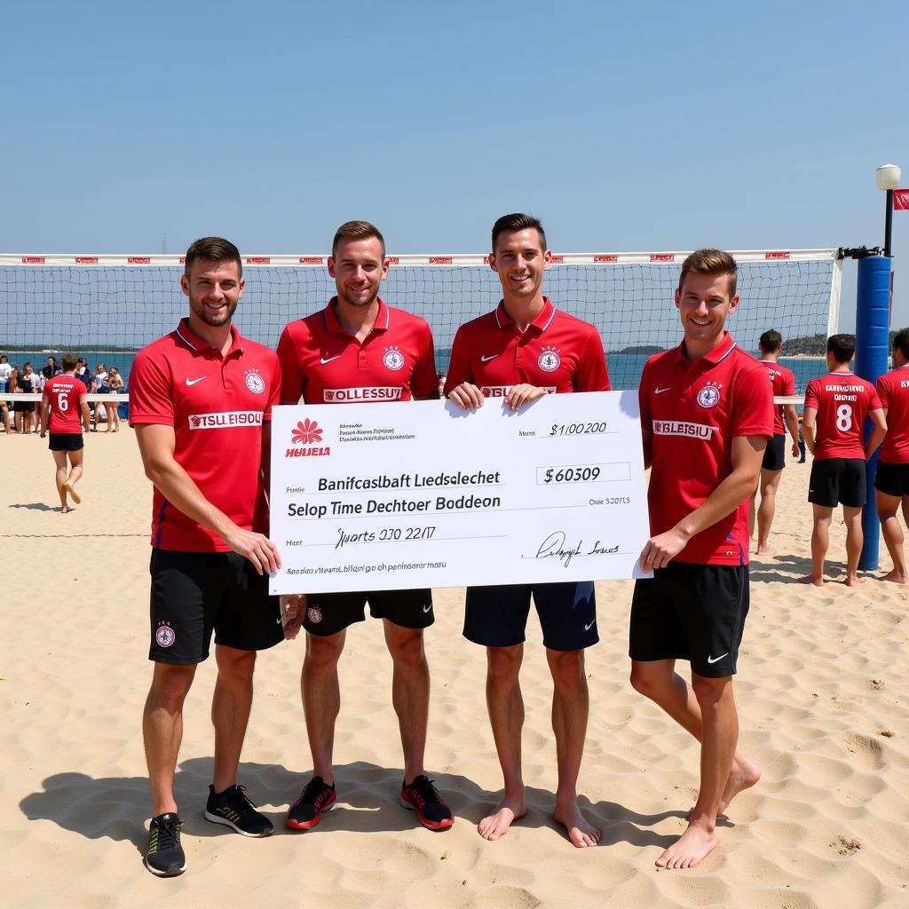 Bayer Leverkusen fördert Beachvolleyball in Düsseldorf