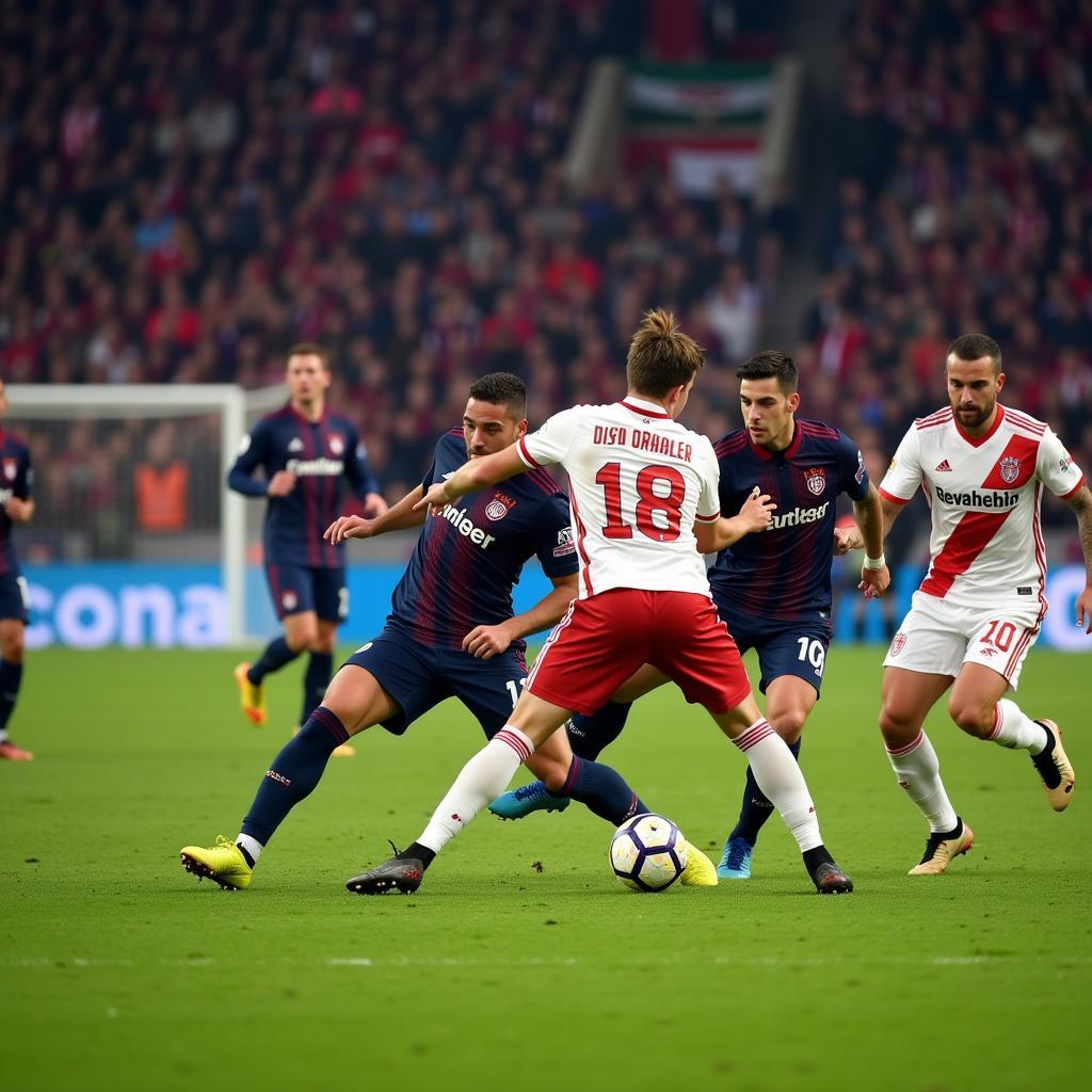 Bayer Leverkusen trifft auf Atalanta Bergamo in einem spannenden Fußballspiel. Die beiden Teams kämpfen um den Sieg in einem wichtigen europäischen Wettbewerb.