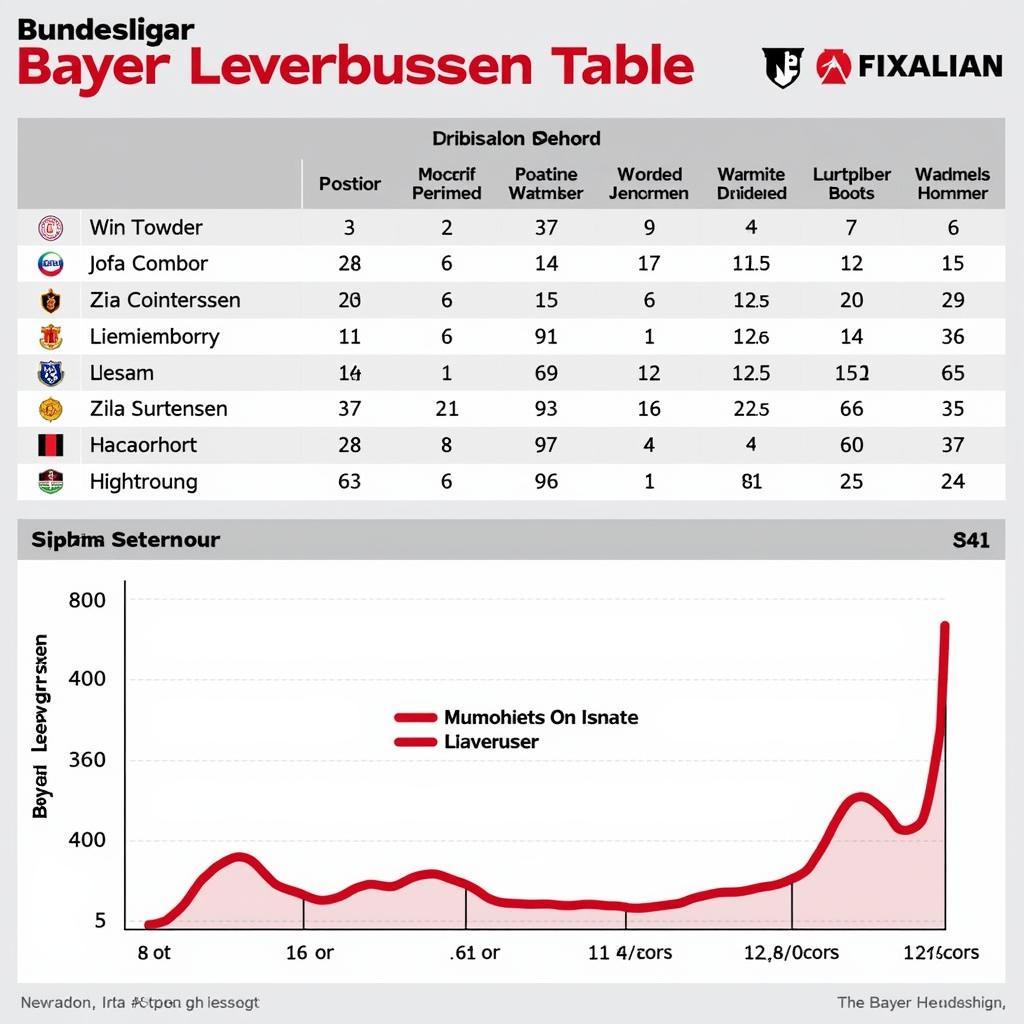 Analyse der Bundesliga Tabelle von Bayer Leverkusen