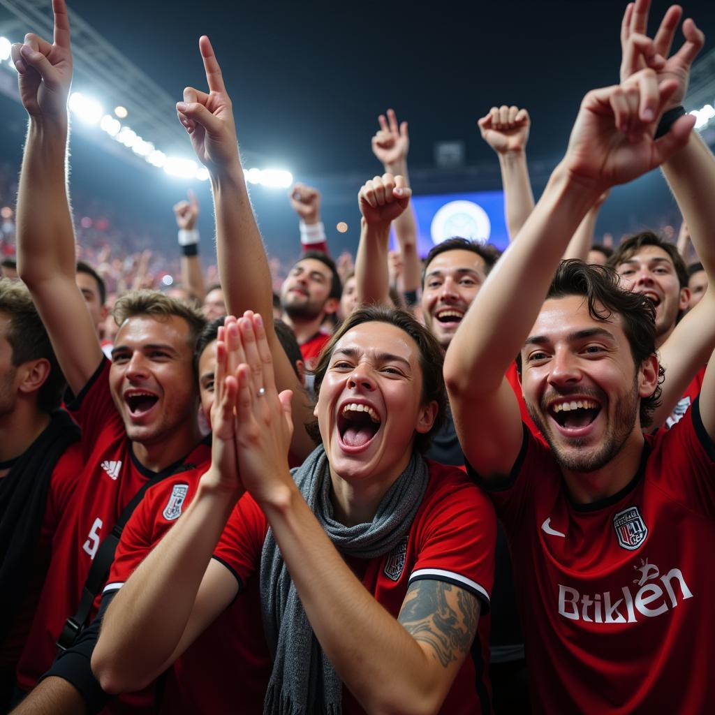 Bayer Leverkusen Chandollo Fans feiern