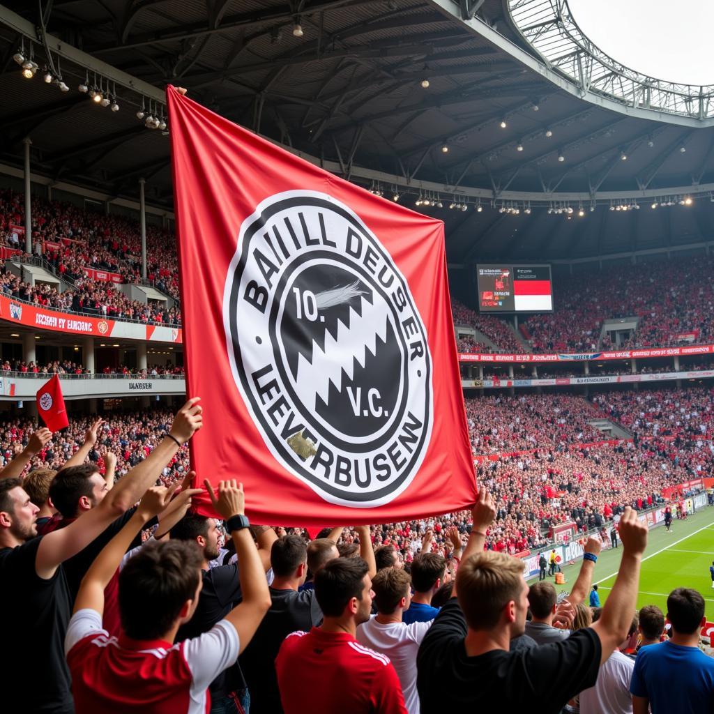 Bayer Leverkusen Choreo: Fans in der Nordkurve präsentieren ein beeindruckendes Banner