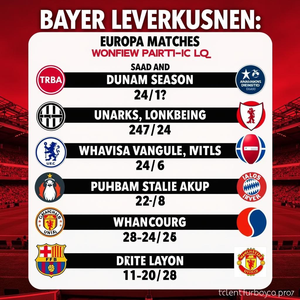 Bayer Leverkusen Champions League und Europa League Termine