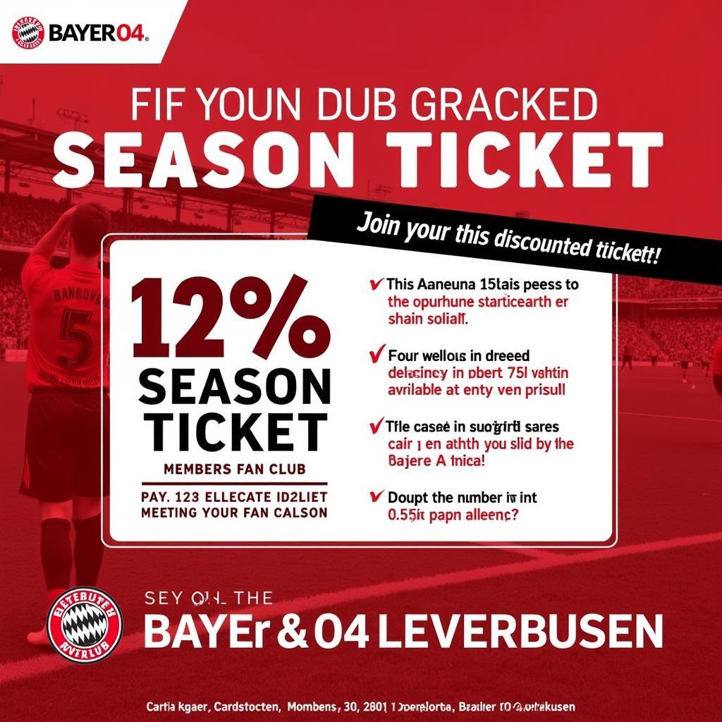 Bayer 04 Leverkusen Fanclub Mitglieder erhalten Ermäßigung auf die Dauerkarte.