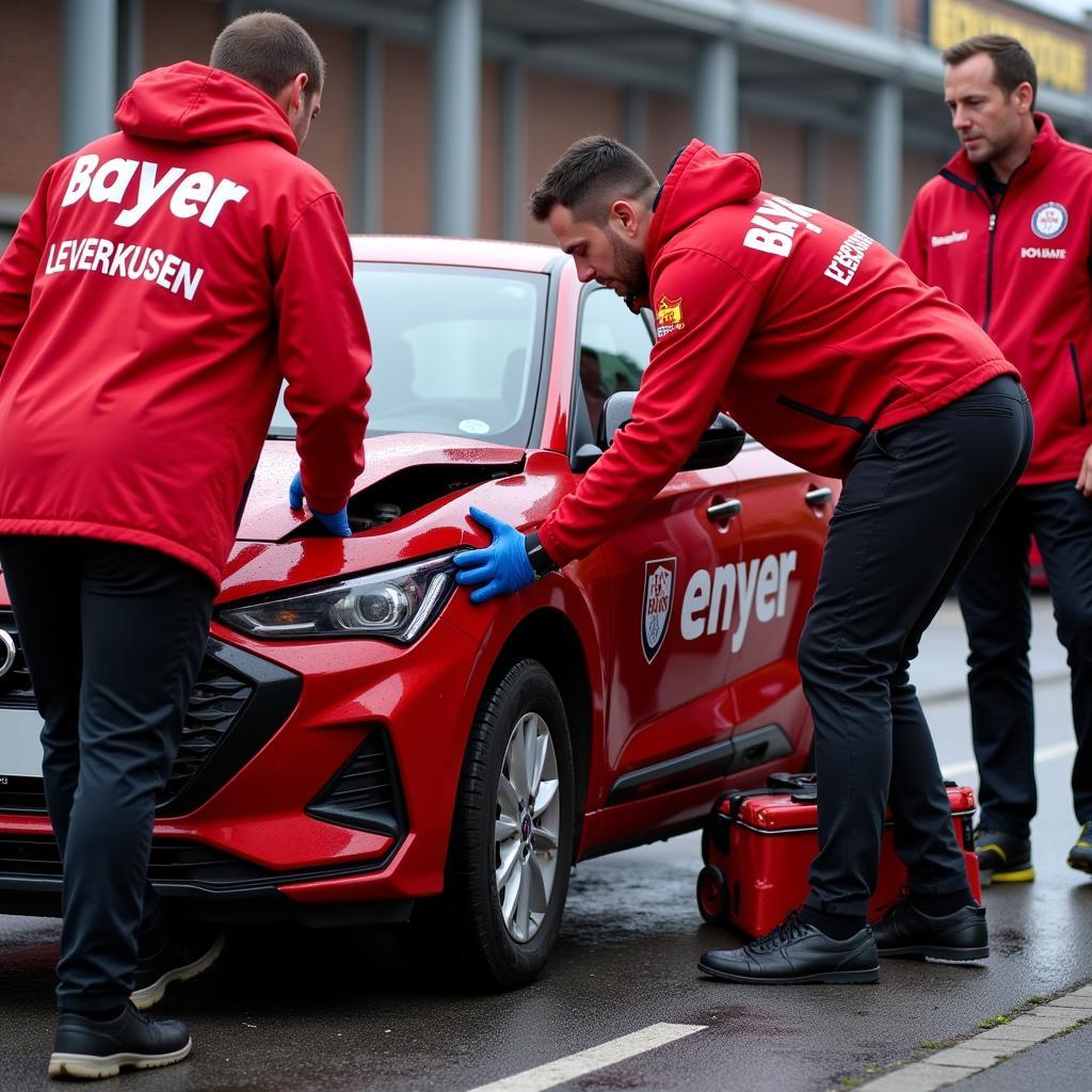 Bayer Leverkusen Fanbetreuung unterstützt Unfall-Opfer