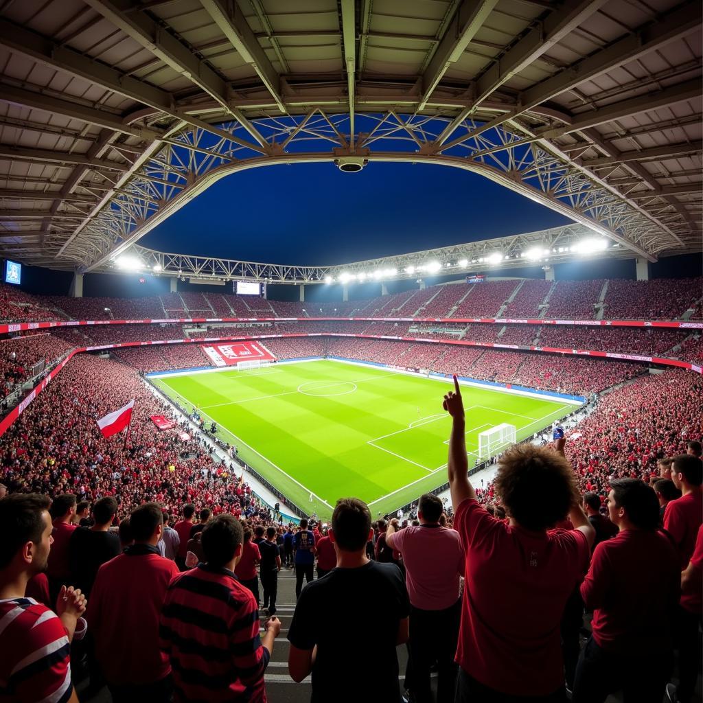 Bayer Leverkusen Fans im Stadion in der Saison 18/19