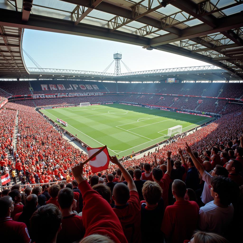 Leverkusen Fans im Stadion 1988