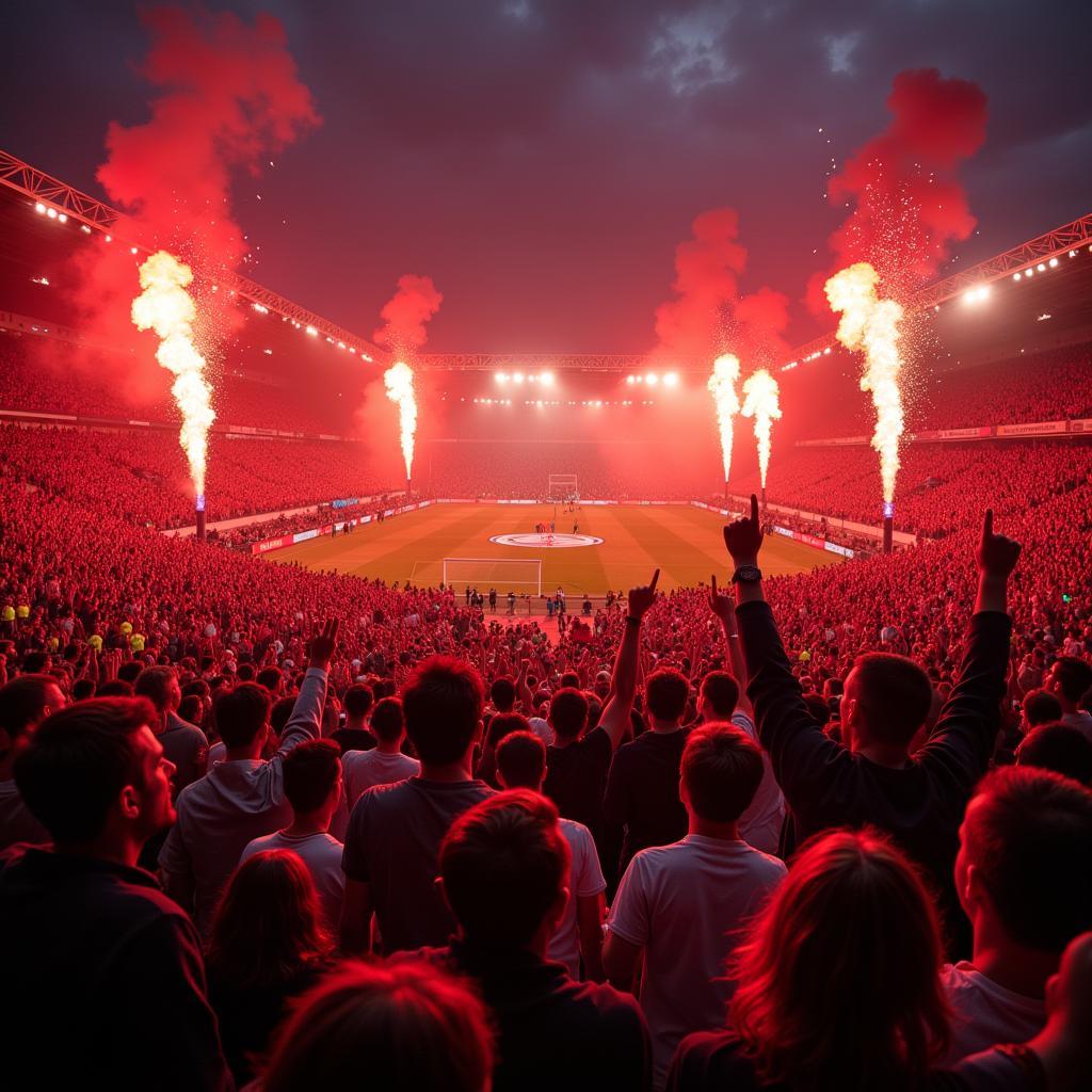 Bayer Leverkusen Fans feiern