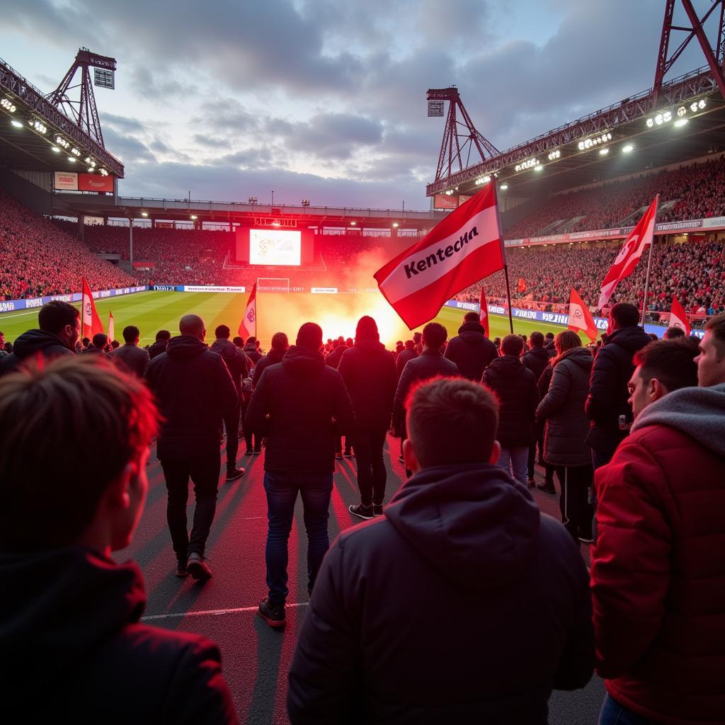 Bayer Leverkusen Fans am Klösterchen