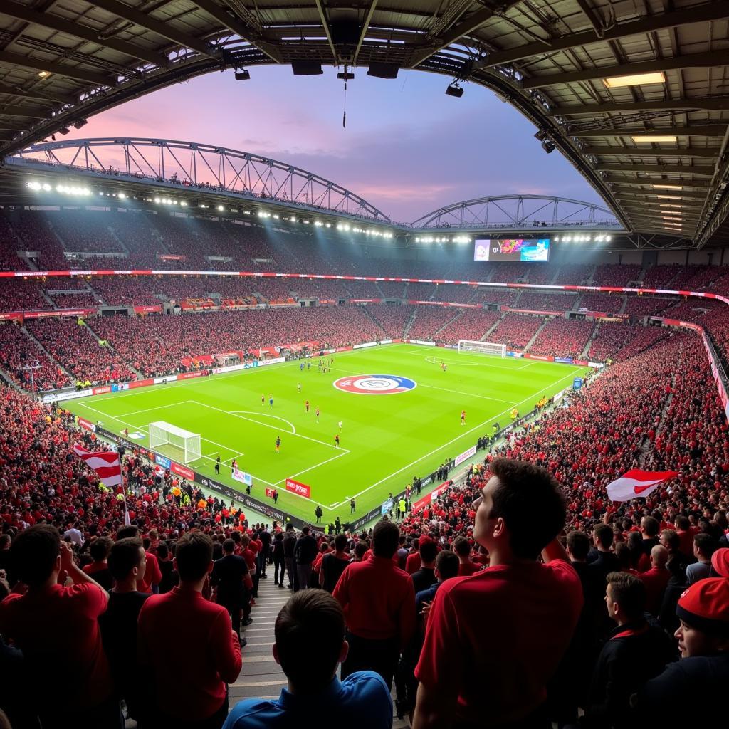 Bayer Leverkusen Fans in der BayArena - 18000 Zuschauer