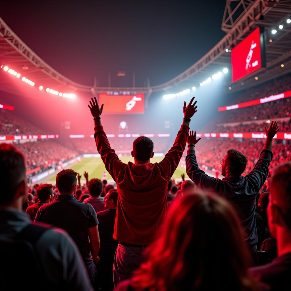 Die Fans von Bayer Leverkusen in der BayArena: Leidenschaft und Unterstützung